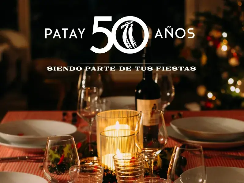 Mesa de fiestas con productos de Patay